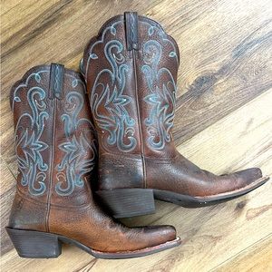 Ariat Western Style Square Toe Cowboy Boots sz 8.5